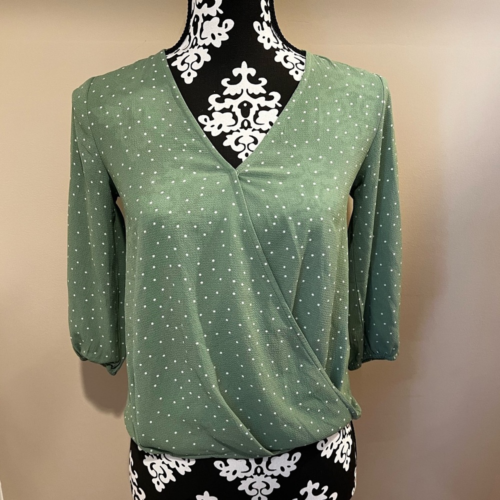 Blue Rain Green Top